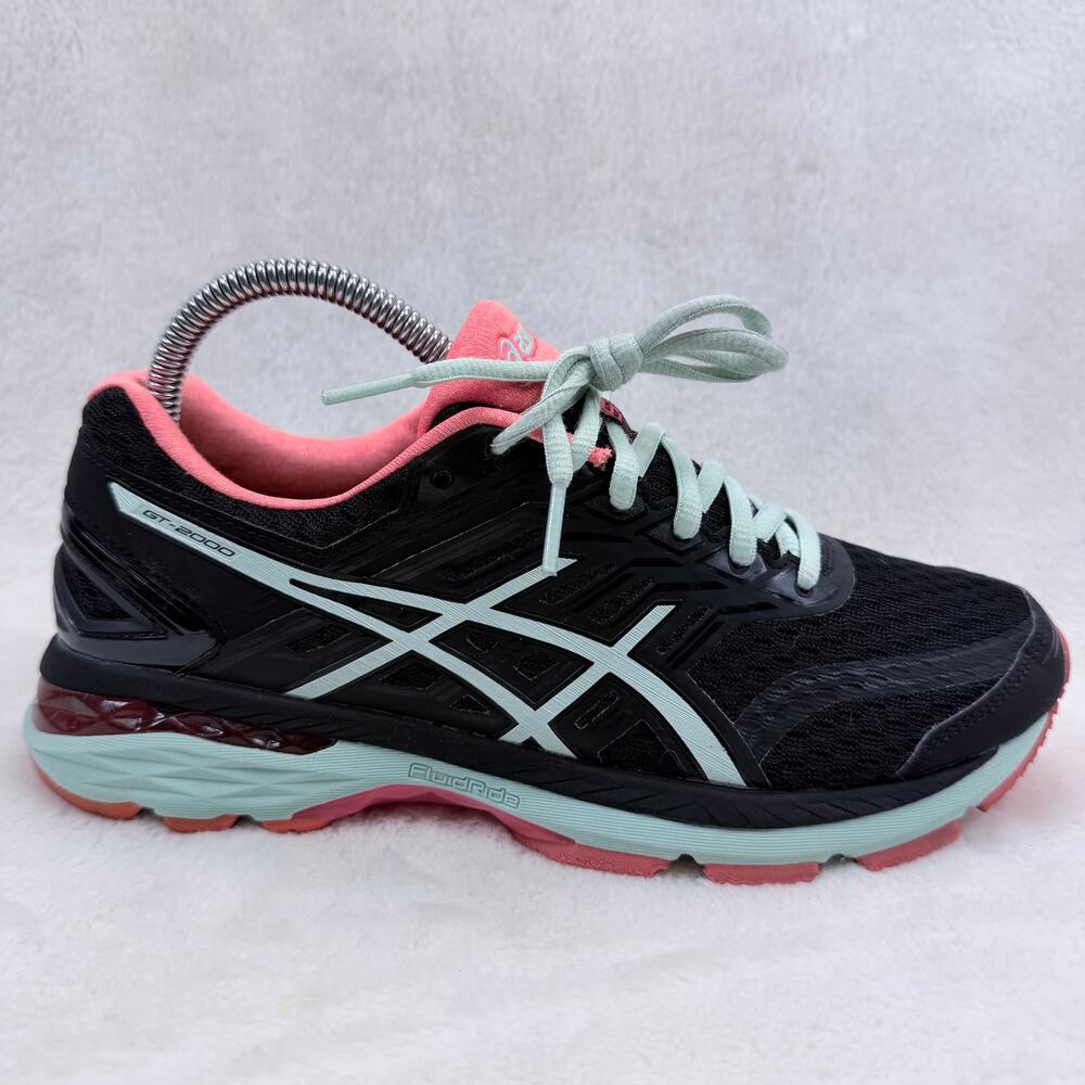 ASICS GT-2000 5 Womens Running Shoes Black Teal Pink Size 8 T757N Stability